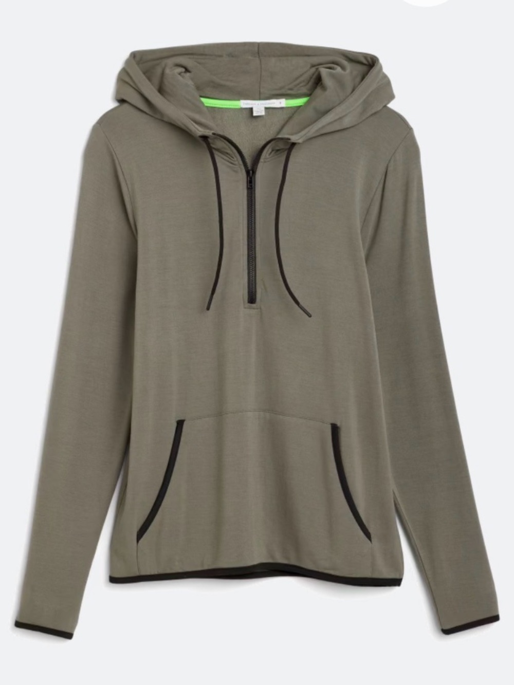 Threads 4 Thought Olive Green Half-Zip Hoodie